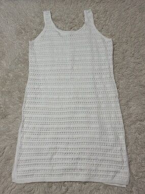 NWOT Women’s XXL Old Navy white Crochet Tank dress/Swim cover